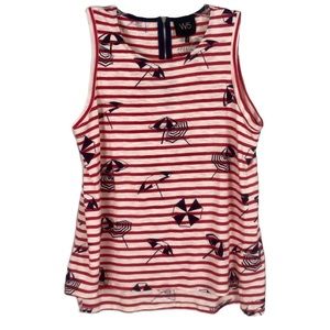 W5 Retro Look Beach Umbrellas Striped Top